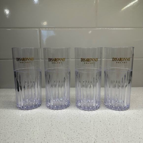 Disaronno Velvet Liqueur Plastic Tumblers Cocktail Highball Glasses 6" - Picture 1 of 5